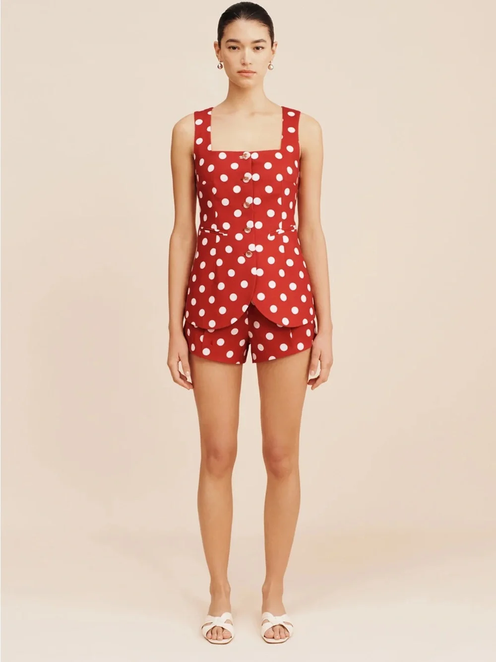 Posse the Label Red Polka Dot Linen Set